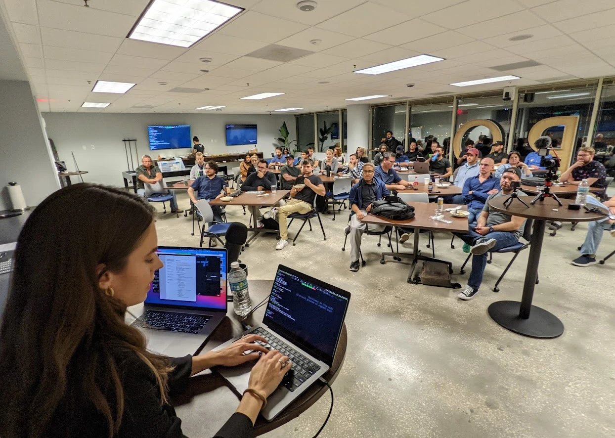 Lydia giving a workshop on Git